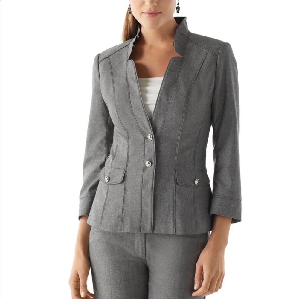 WHBM Herringbone Stripe Suit Jacket - size 4
